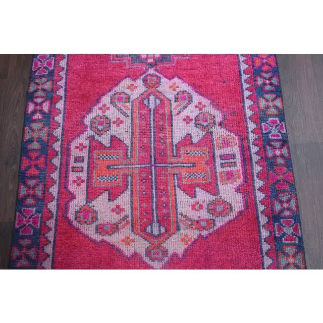 Couloir en laine turc Oushak vintage fait main 122x355