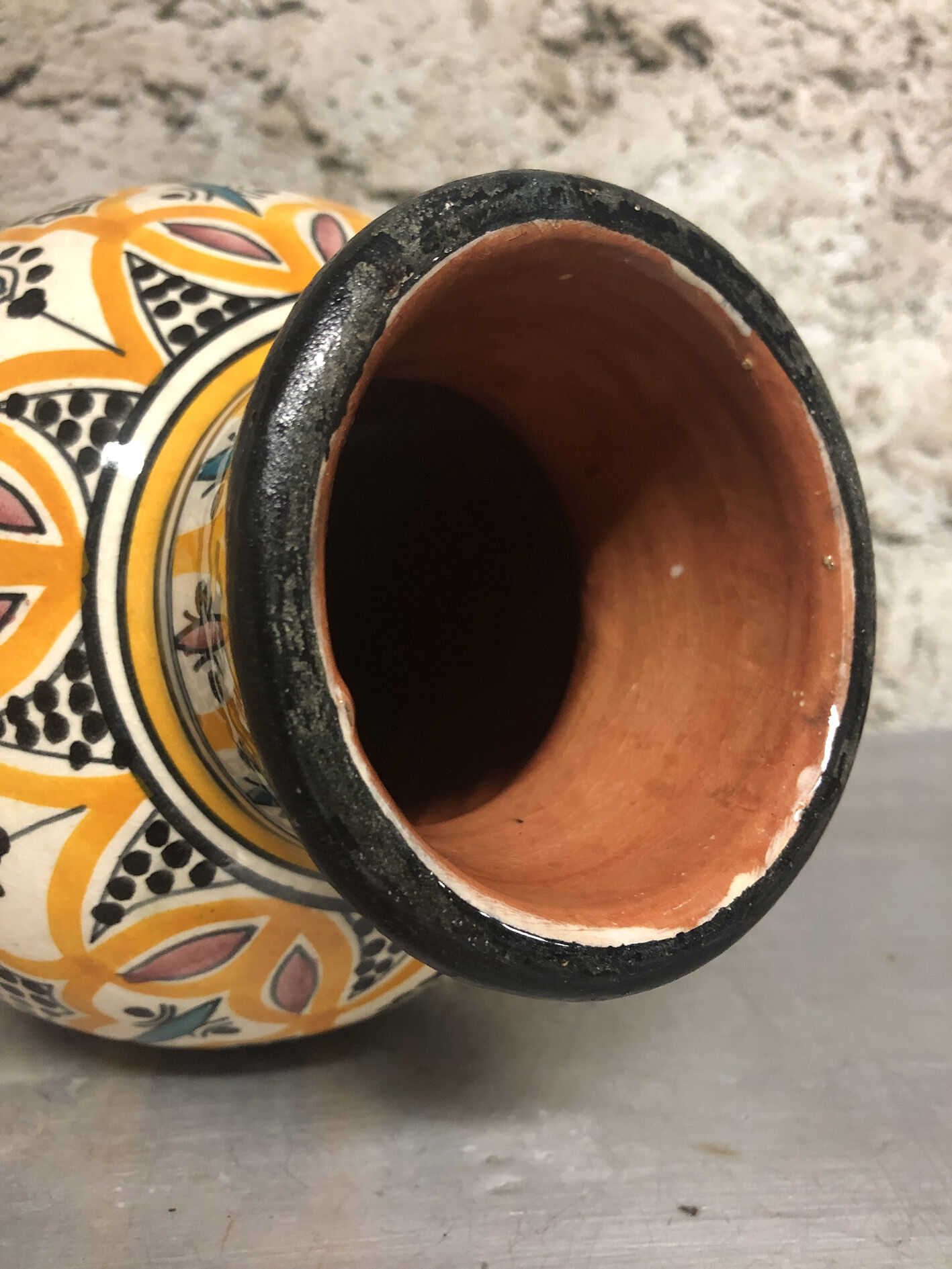 Large Moroccan Vase Safi yellow and black