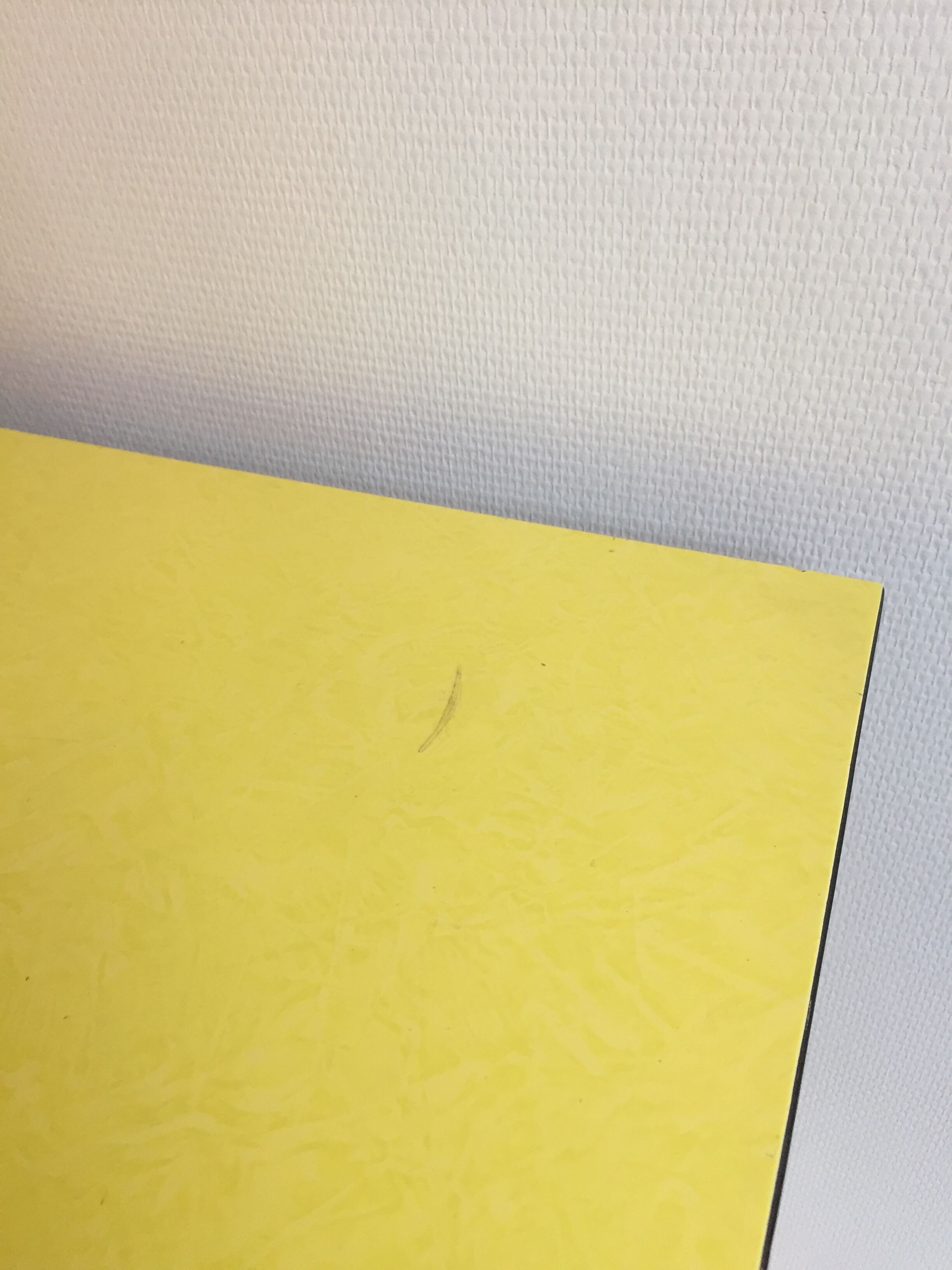 Yellow Formica kitchen table, 1960