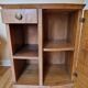Pair of 1940s bedside tables in flame wood, Art Deco style.