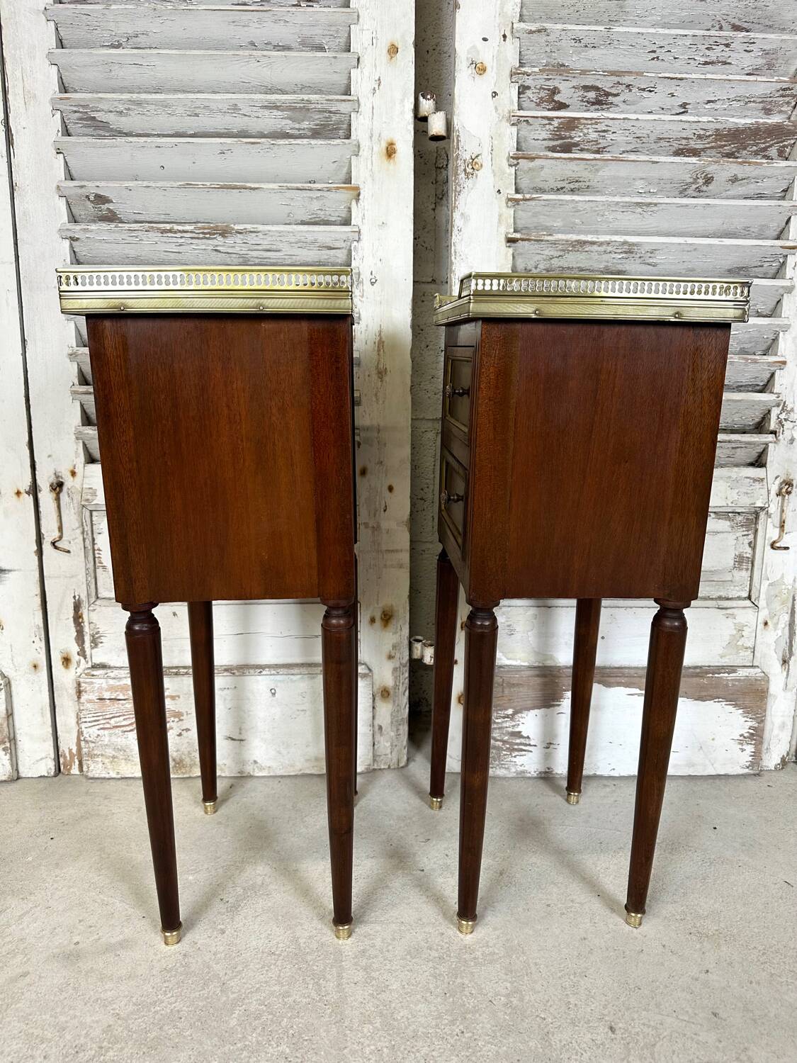 Pair of mahogany bedside tables