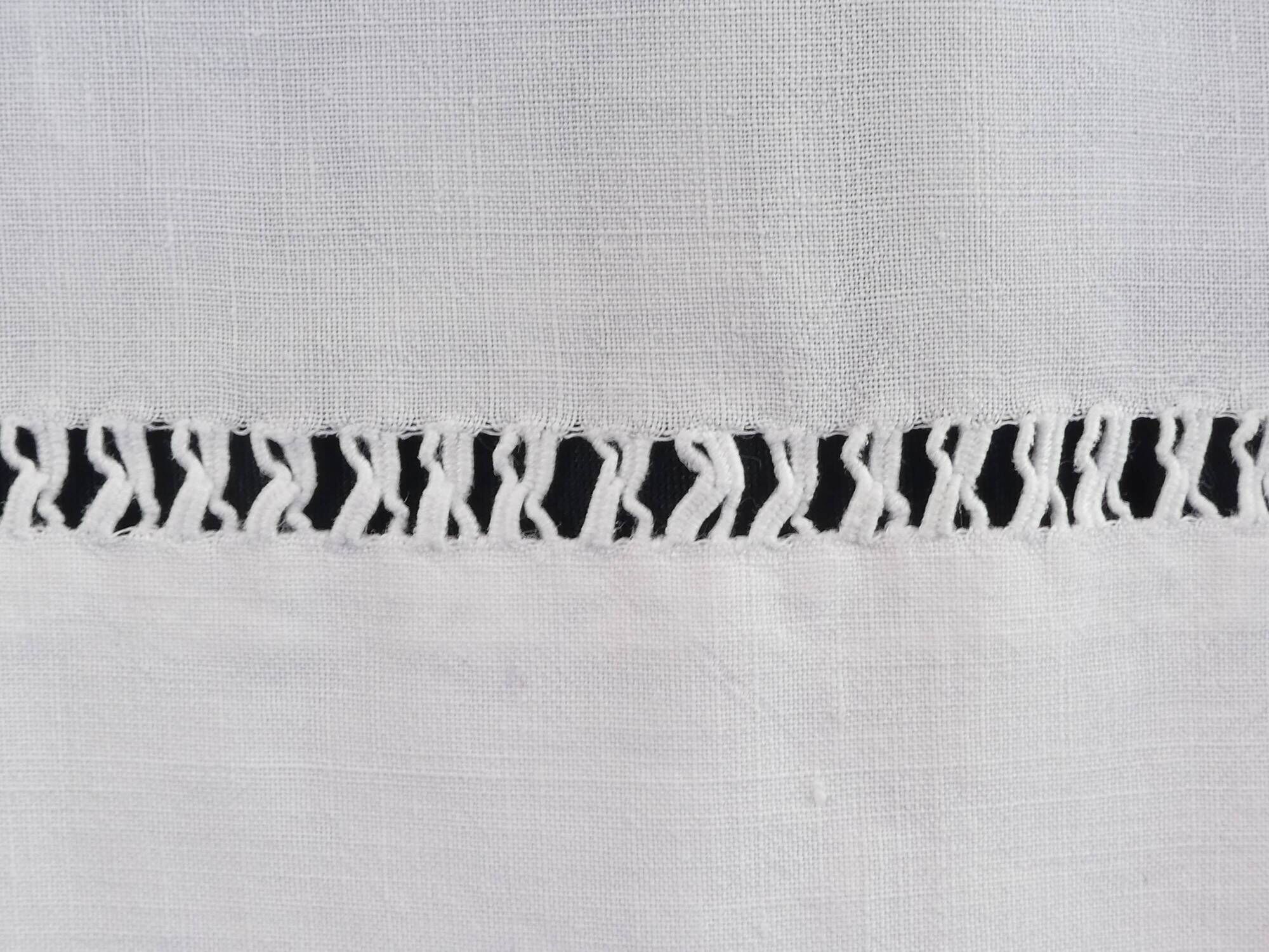 Old Linen Sheet 210 x 290 Day Scale Embroidery Monogram LA