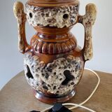 Lamp ceramic fat lava double lighting 70s