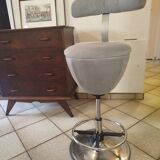 Space Age stool reupholstered, 70s-80s.