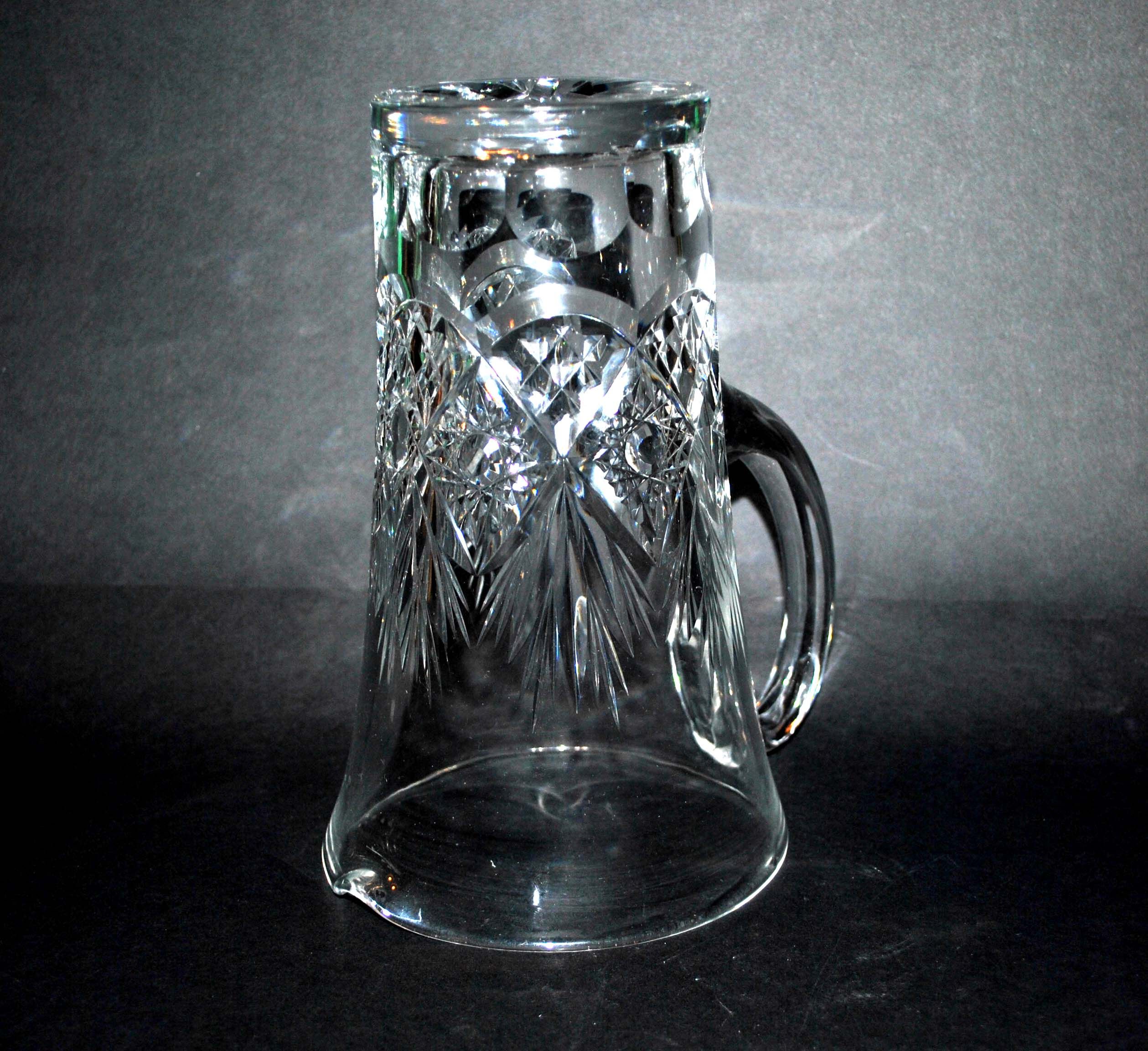 Pitcher in richly cut crystal, 1950
