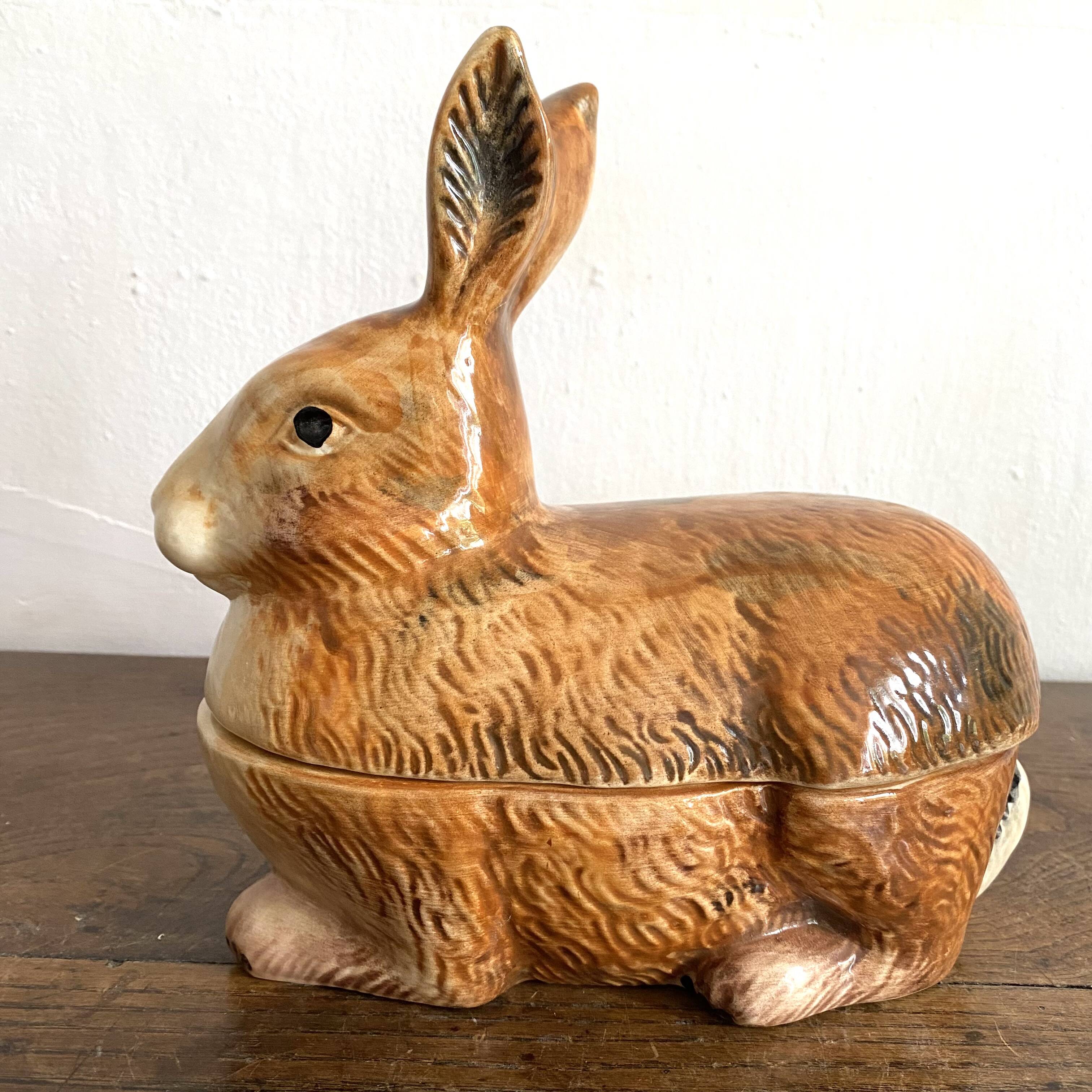 Ceramic rabbit, zoomorphic terrine
