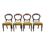 Set of 4 Victorian English chairs, 19th century, in mahogany