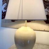 Earthenware lamp, fabric cable, fabric lampshade
