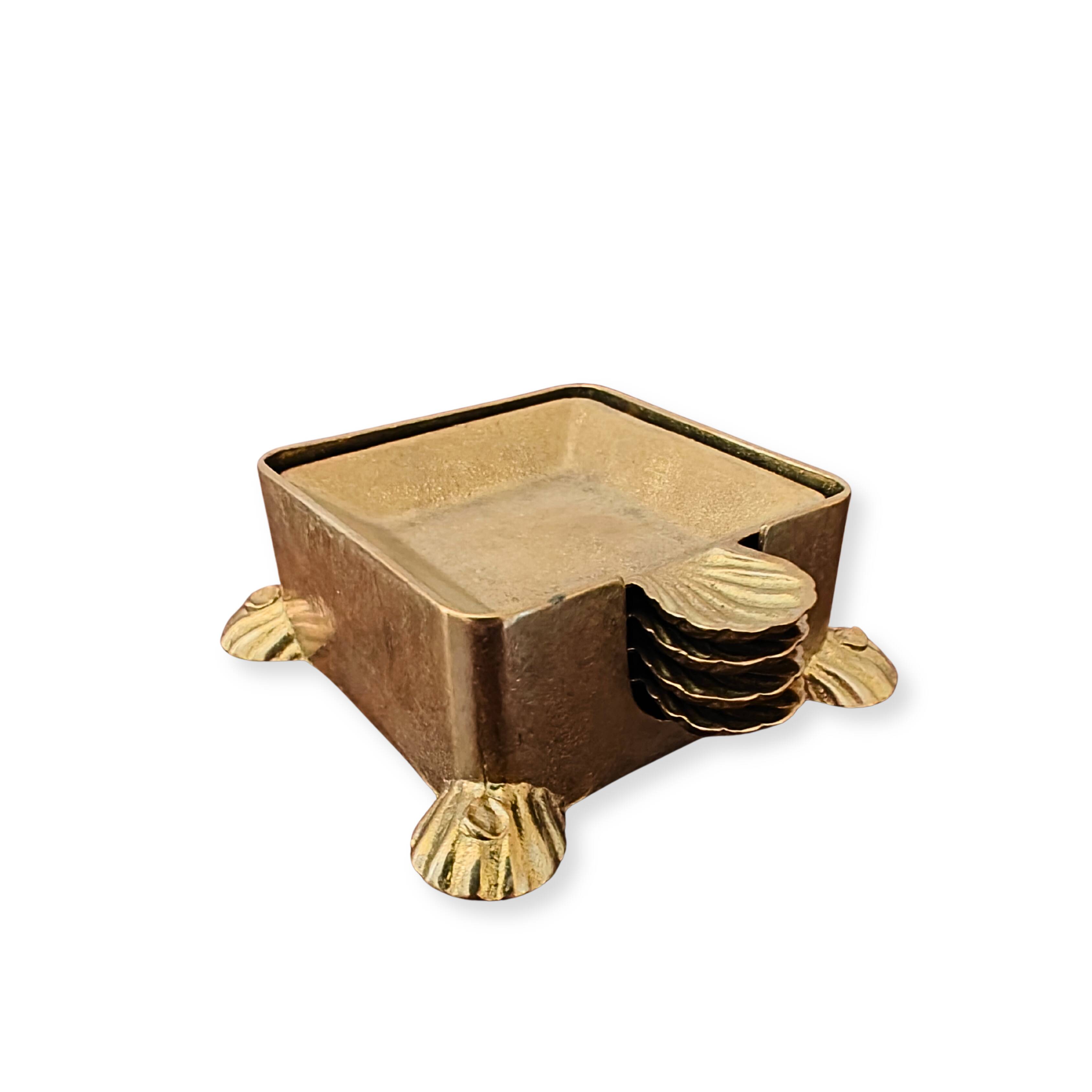 Vintage FAL brass ashtray set