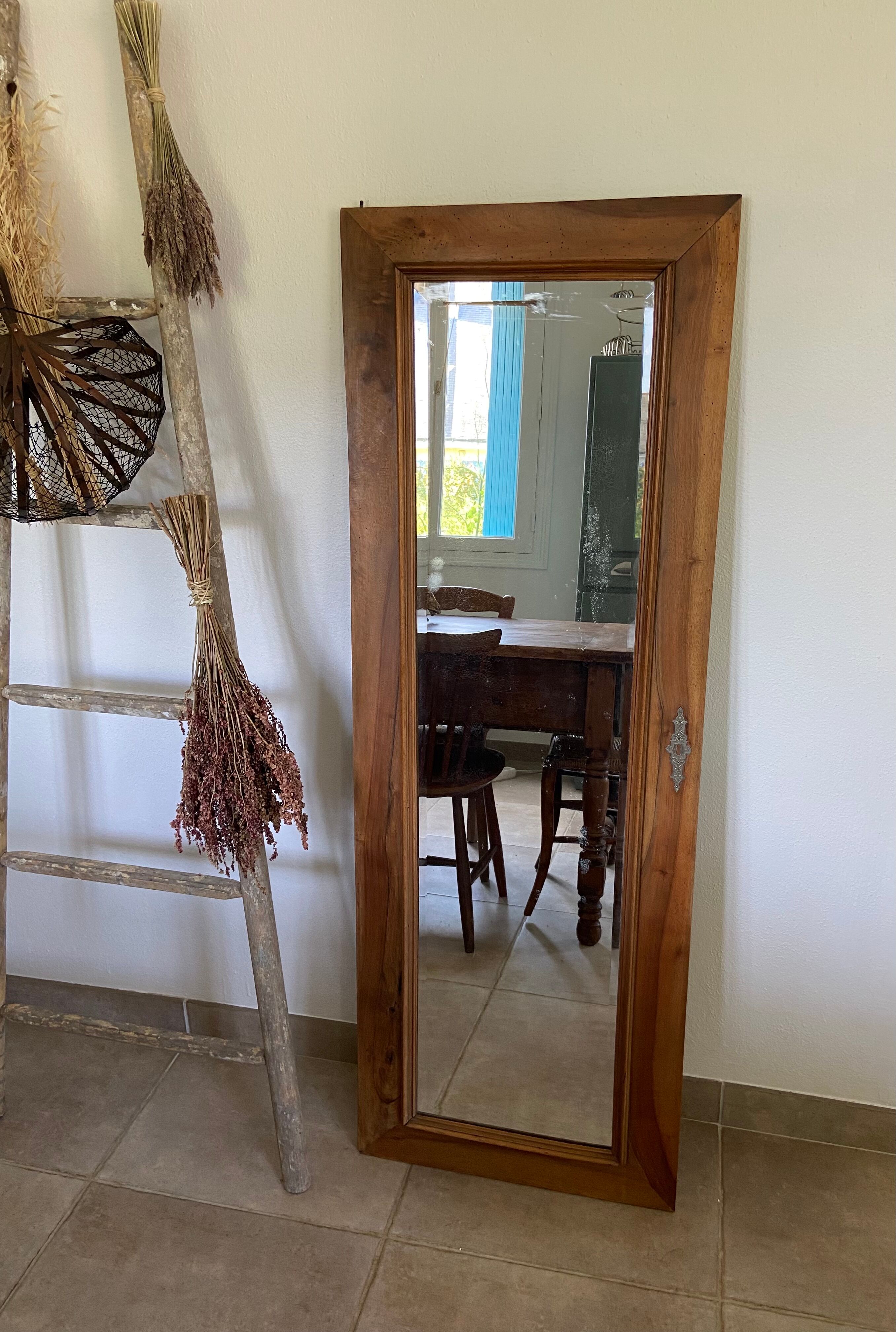 Miroir biseauté vintage porte d'armoire 53x153cm