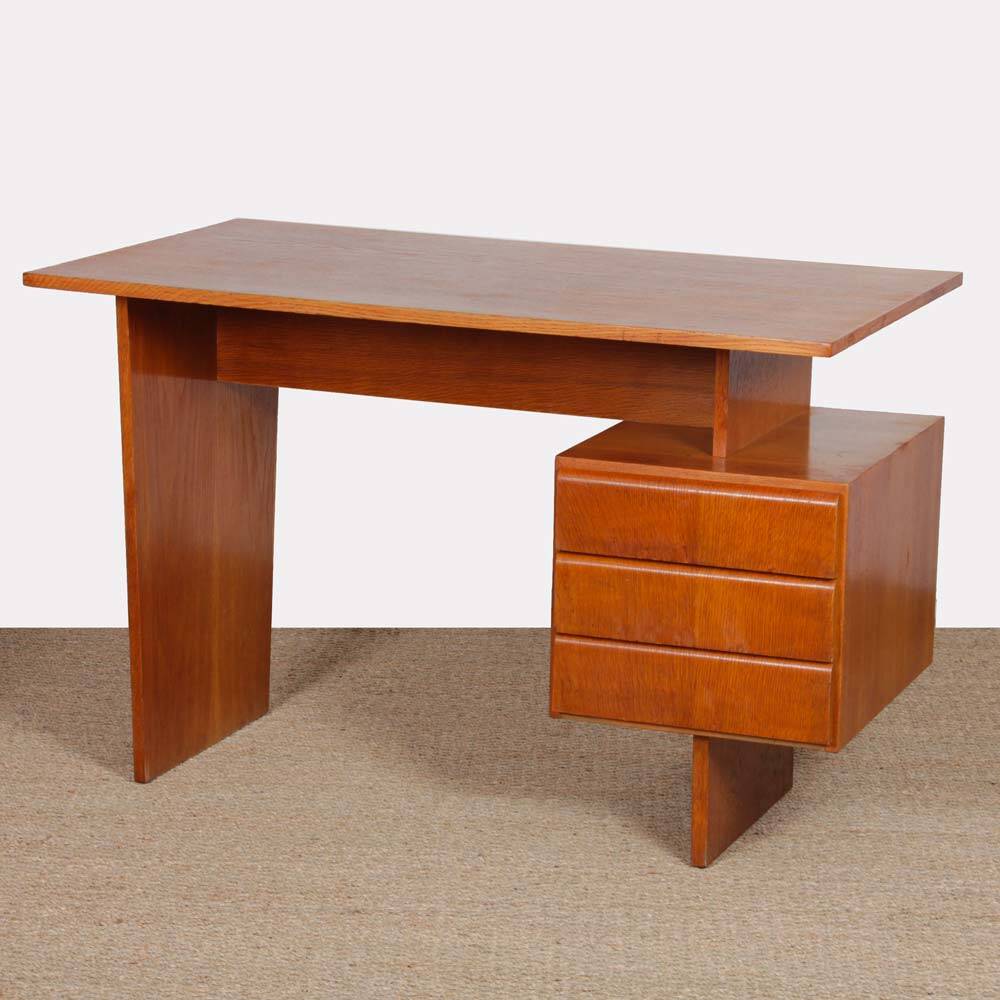 Vintage wooden desk by Bohumil Landsman, 1970