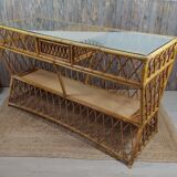 Rattan bar console