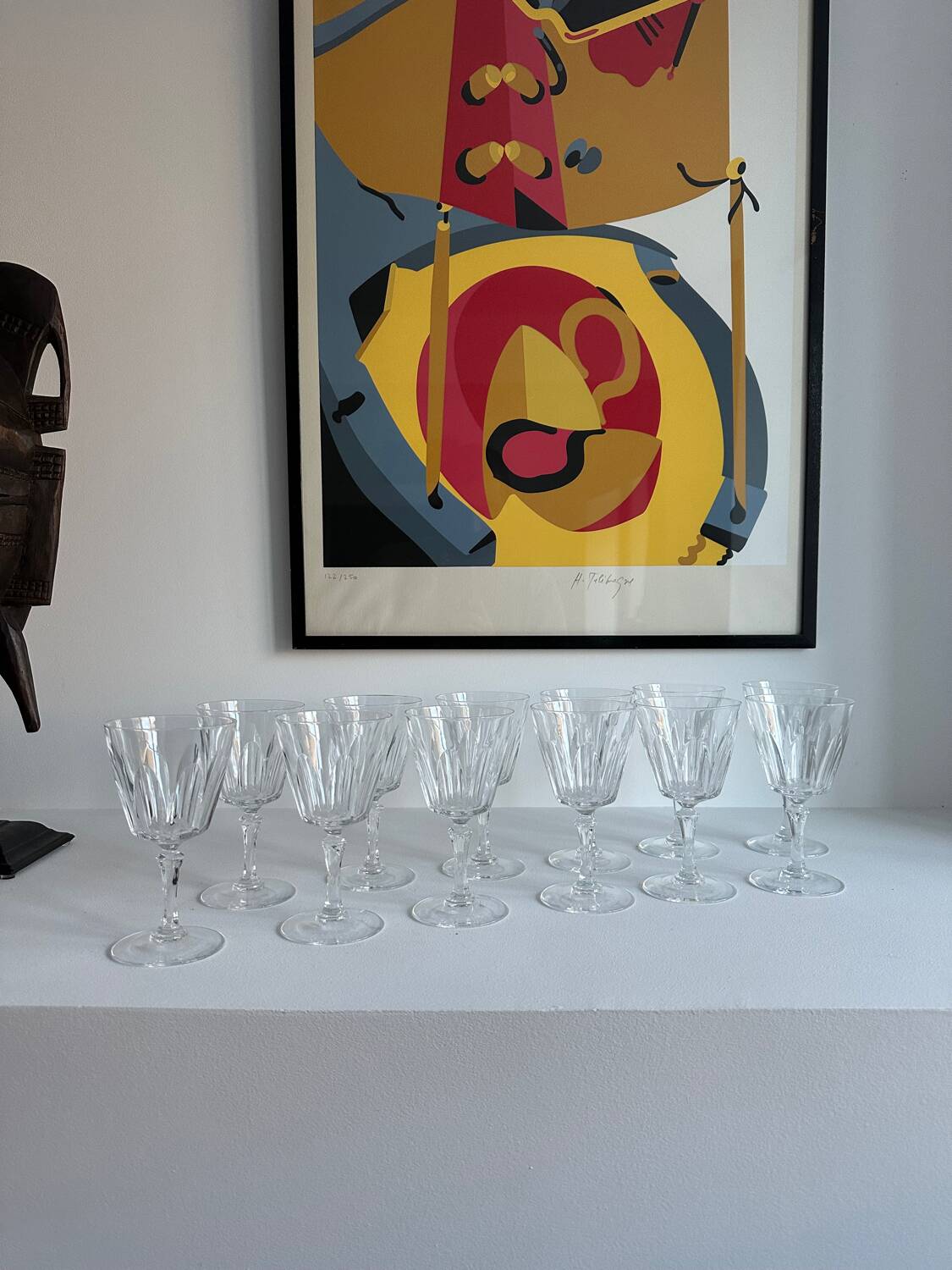 12 verre à pied cristal vintage