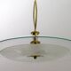 Attributed to Luigi Brusotti Mid-century Italian Glass and Brass Chandelier