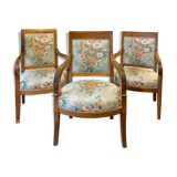 Suite of three antique armchairs