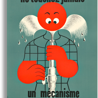 Reproduction affiche de sécurité année 1950 "ne touchez pas"