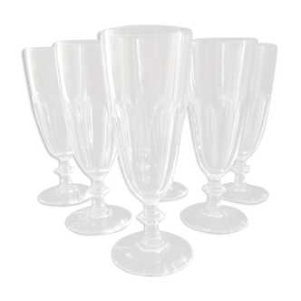 Set of 6 crystal champagne flutes