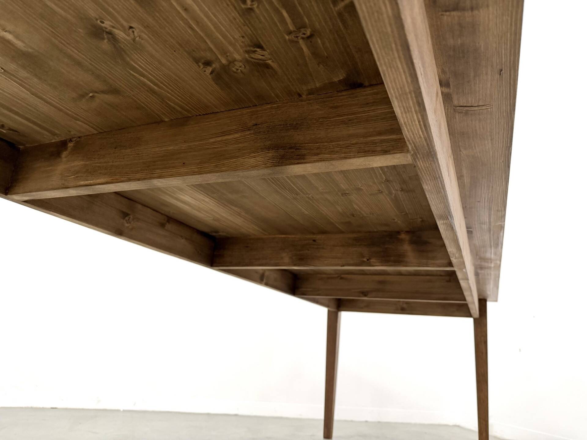 Farm table with tapered legs, L 260 cm