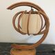 Vintage 1950 rattan bedside lamp
