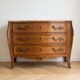 Louis XV style commode in marquetry and marble
