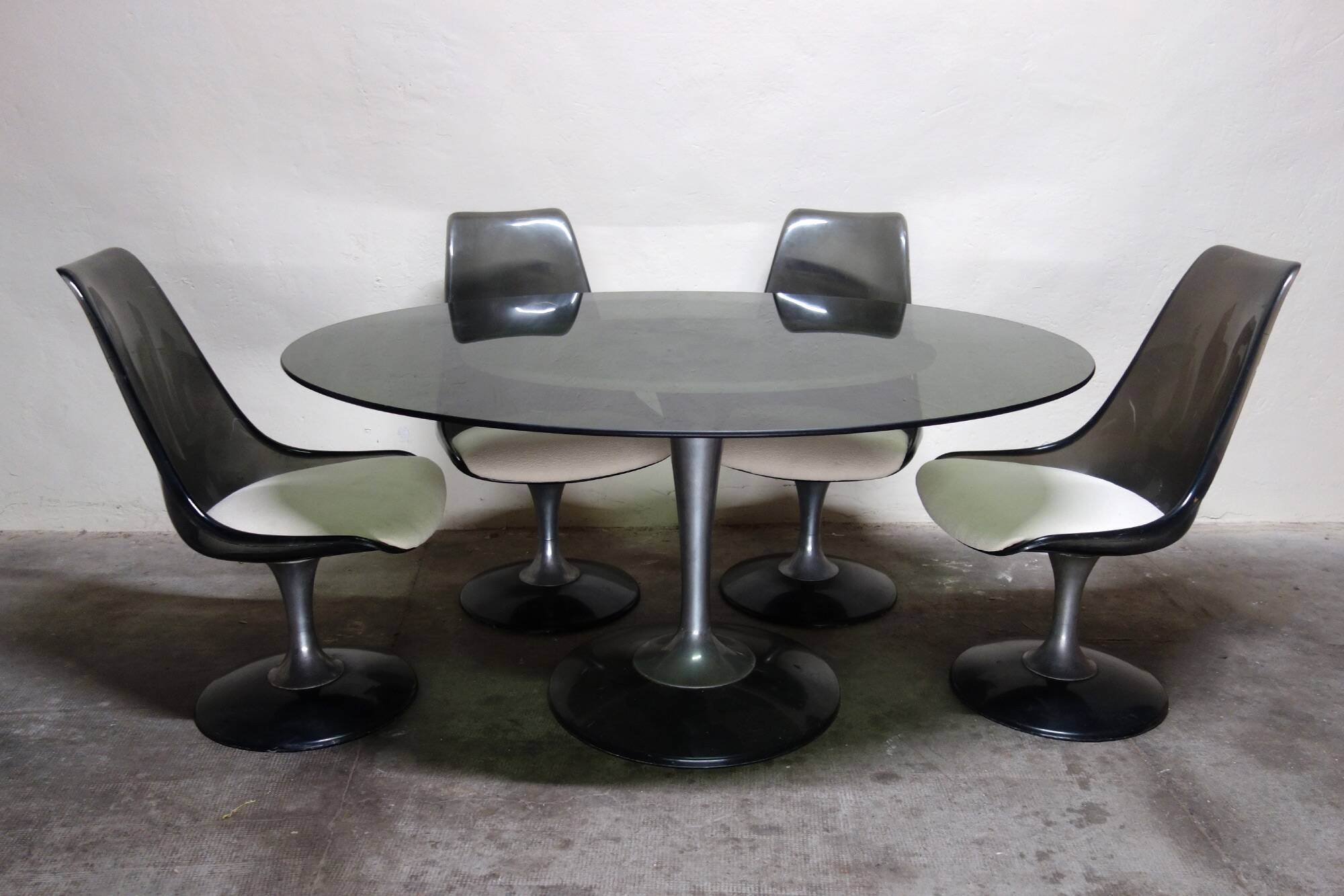 Ensemble table et 6 chaises Chromcraft space age années 70