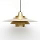 Vintage pendant lamp in golden brass, danish 1970s