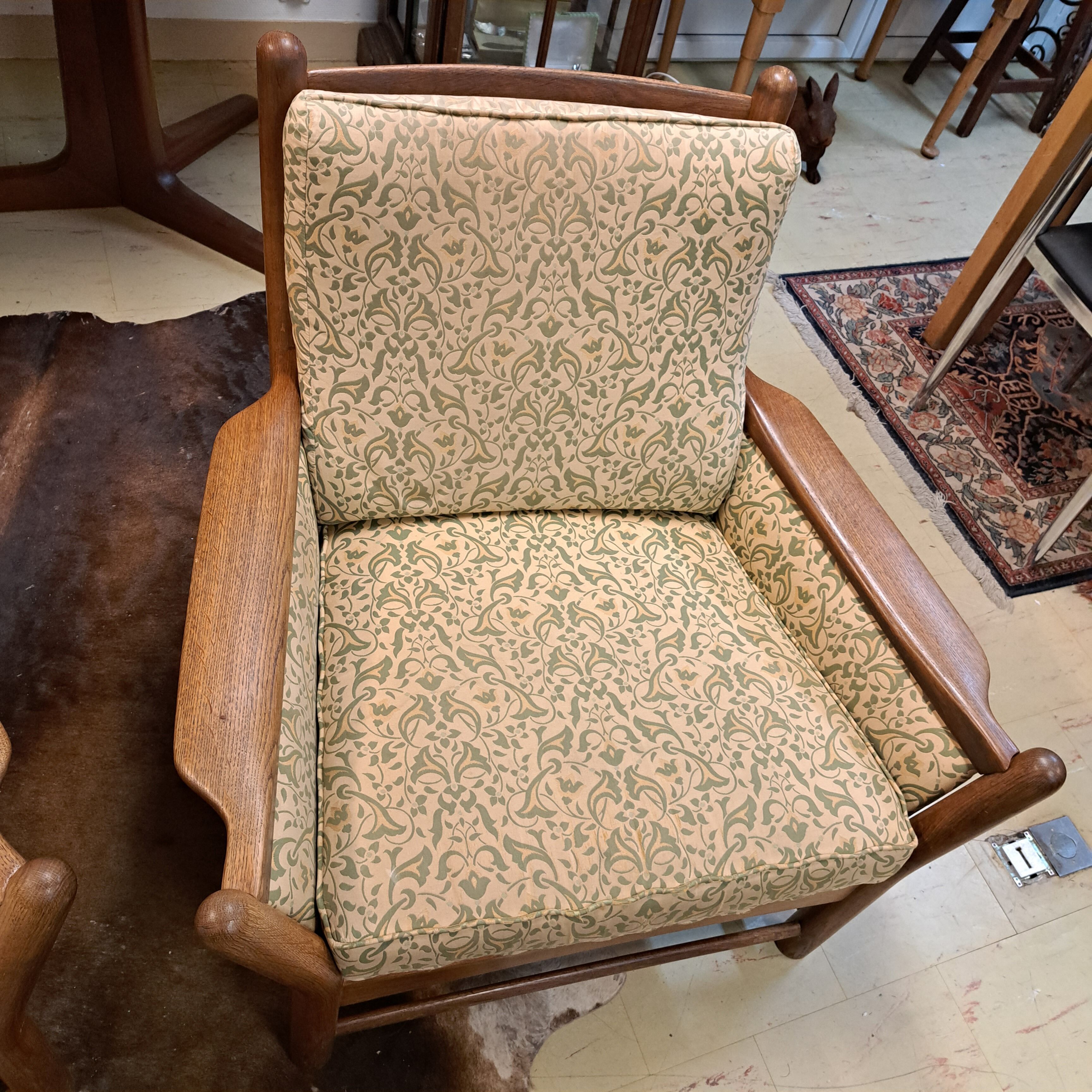 Scandinavian armchairs and ottomans