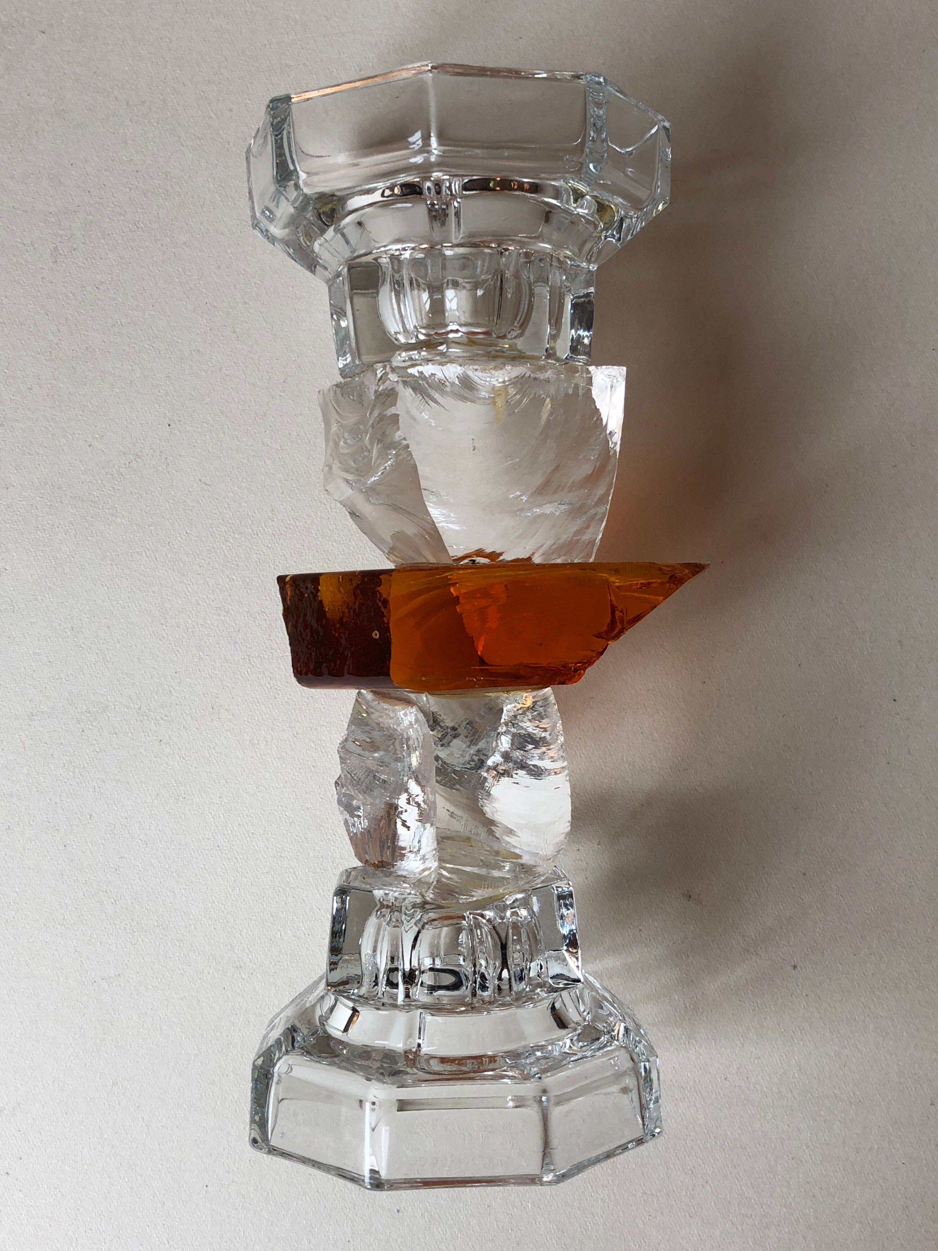 Glass candle holder