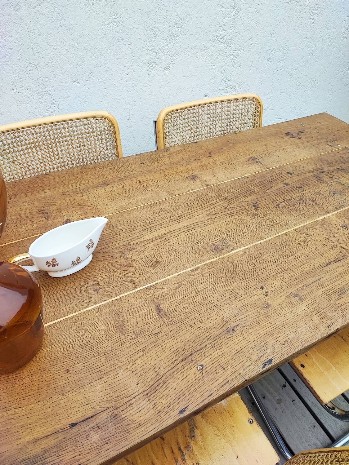 Farmhouse table on trestles