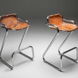 Suite de 5 tabourets de bar Dal Vera 'Les Arcs'  1960