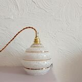 Globe art deco white walkman with golden edges