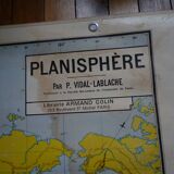 Old school map, planisphere, 50s-60s