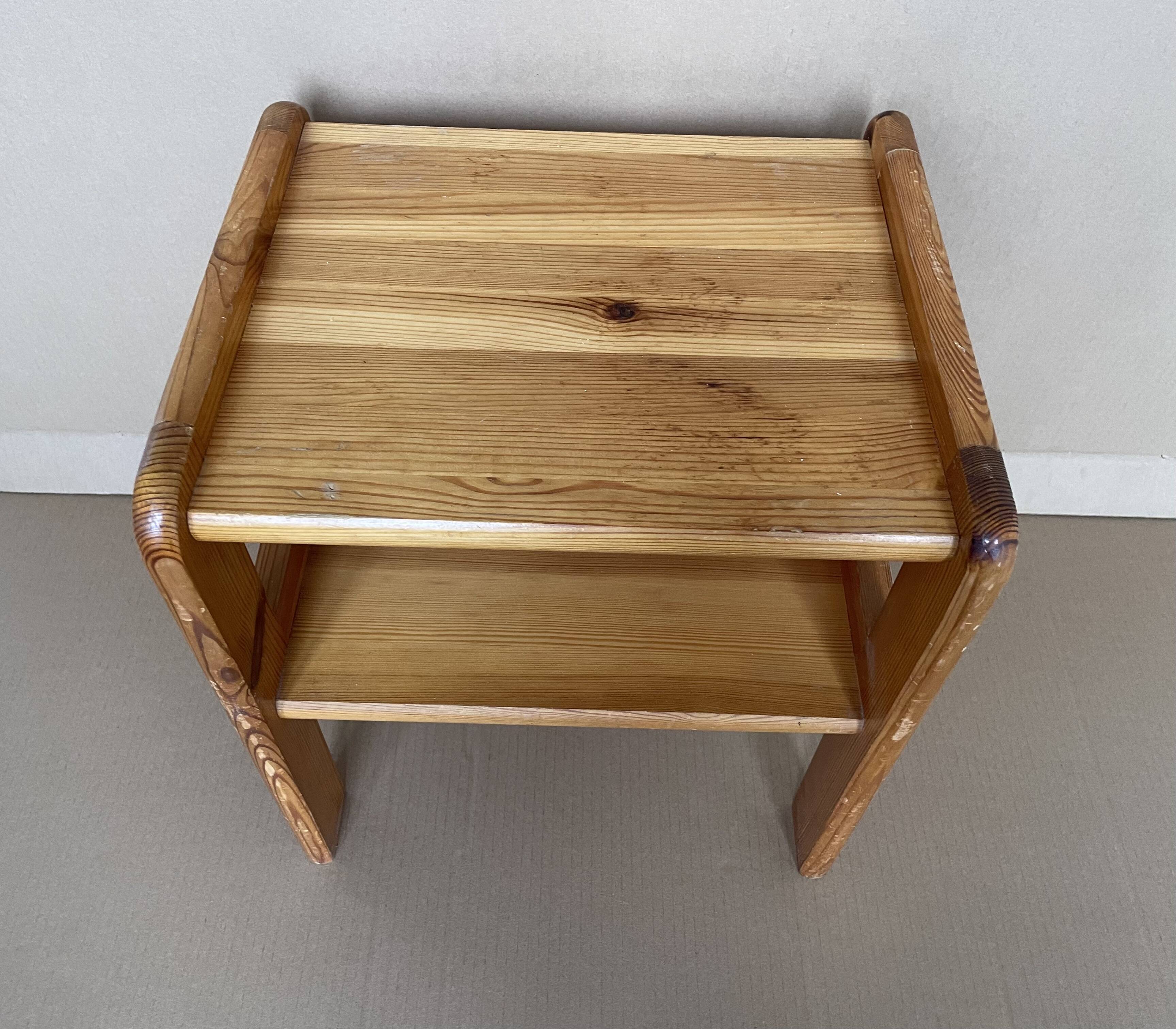 80s pine bedside table