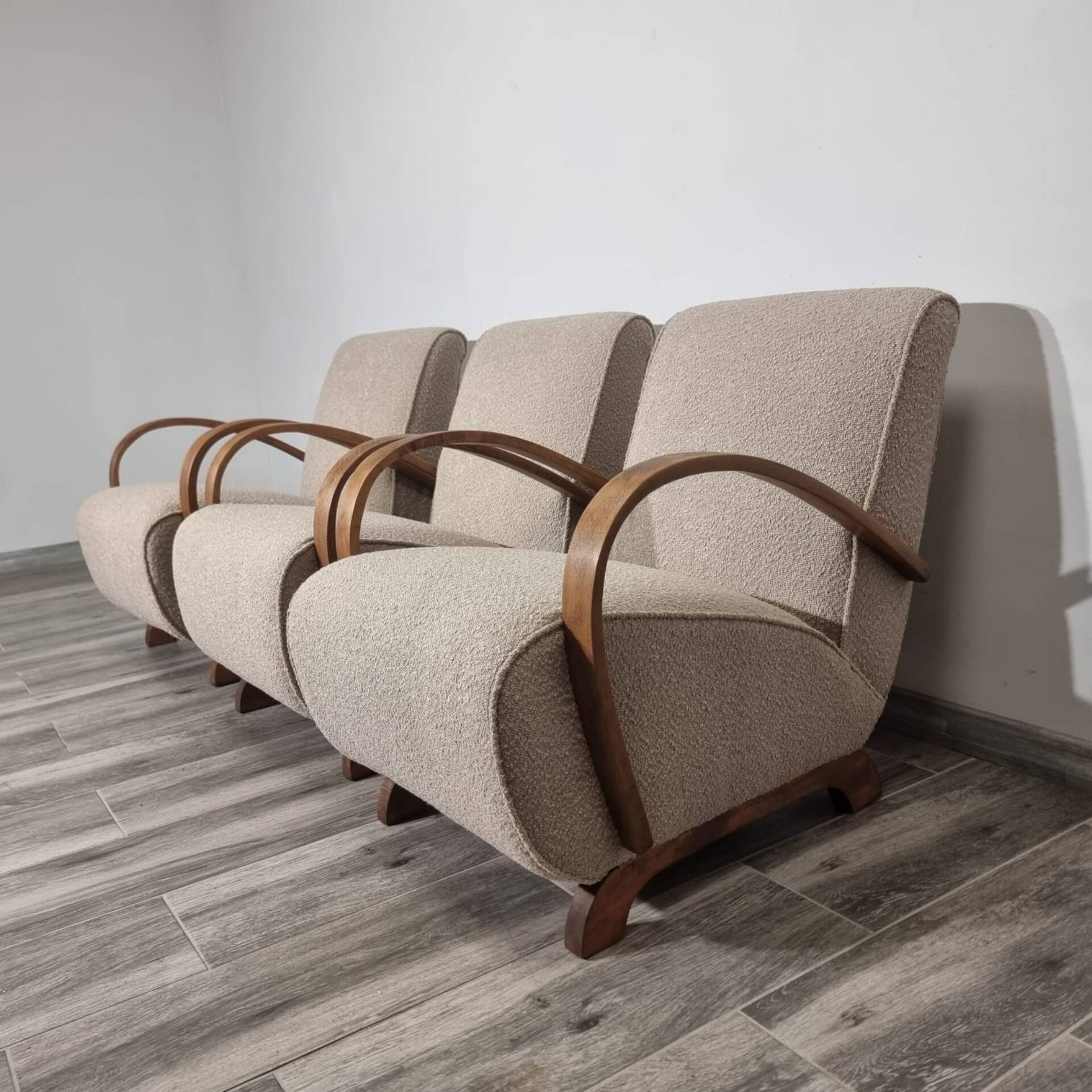 Armchairs from Jindrich Halabala, 1940s, Set of 3