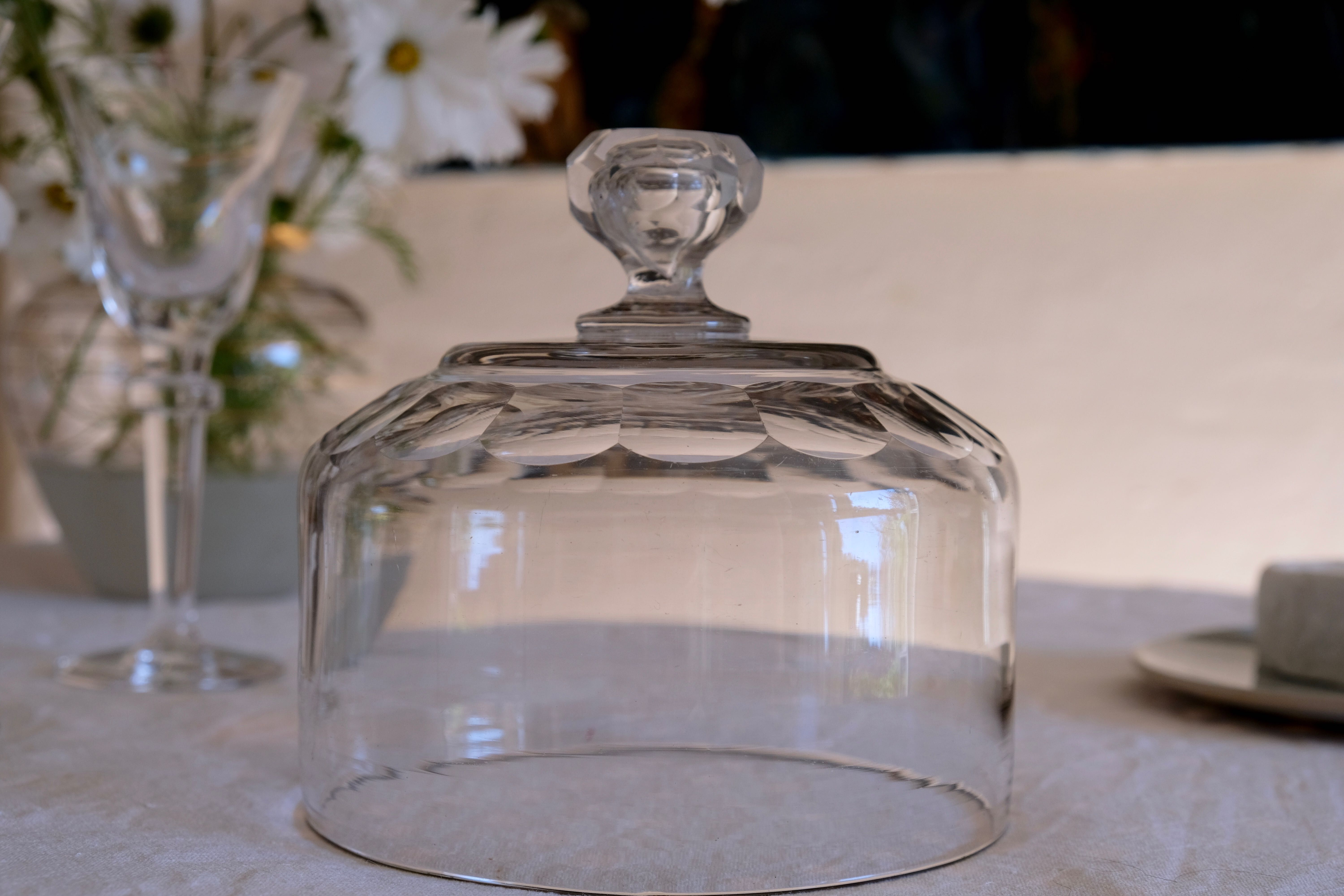 Carved crystal cheese bell