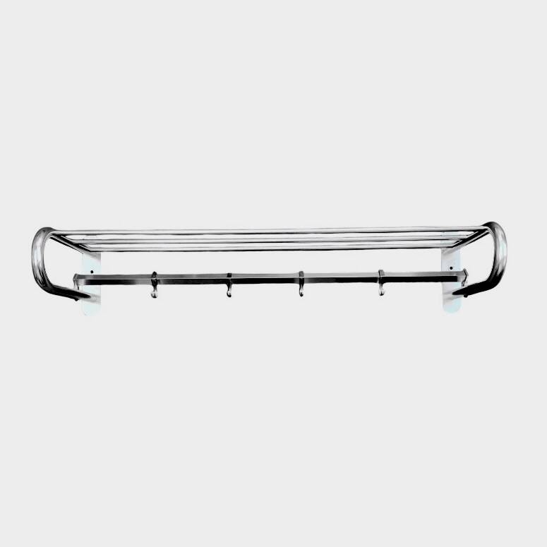 Large vintage aluminum wall coat rack