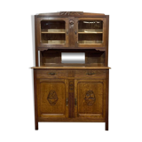 1930s Art Deco 2-part oak kitchen sideboard
