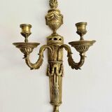 Pair of Mid-19th Century Napoleon III 2-Branch Gilt Bronze Candle Sconces