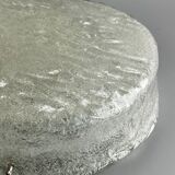 60s 70s lamp light plafoniere flush mount ice glass hillebrand 60s