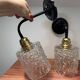 Pair of vintage glass globe wall lights