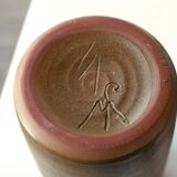 Antonio Lampecco's brown ceramic roll vase, 70s