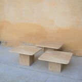 Series of 3 vintage marble coffee tables