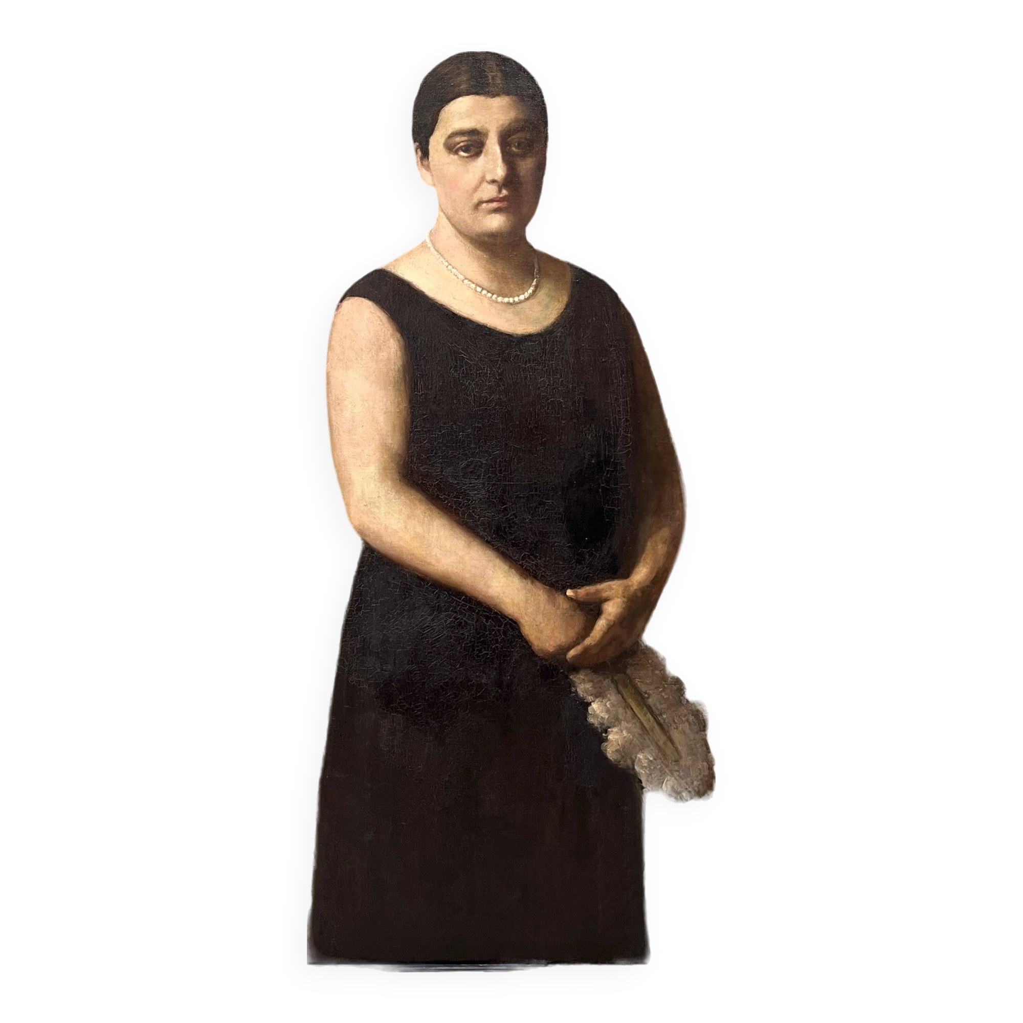 Large portrait of a woman, oil on canvas, signed A.RAMON, 1935, 111 x 152 cm, with frame