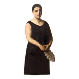 Large portrait of a woman, oil on canvas, signed A.RAMON, 1935, 111 x 152 cm, with frame