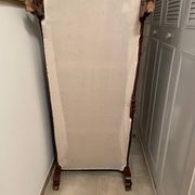 Mahogany and blue velvet daybed