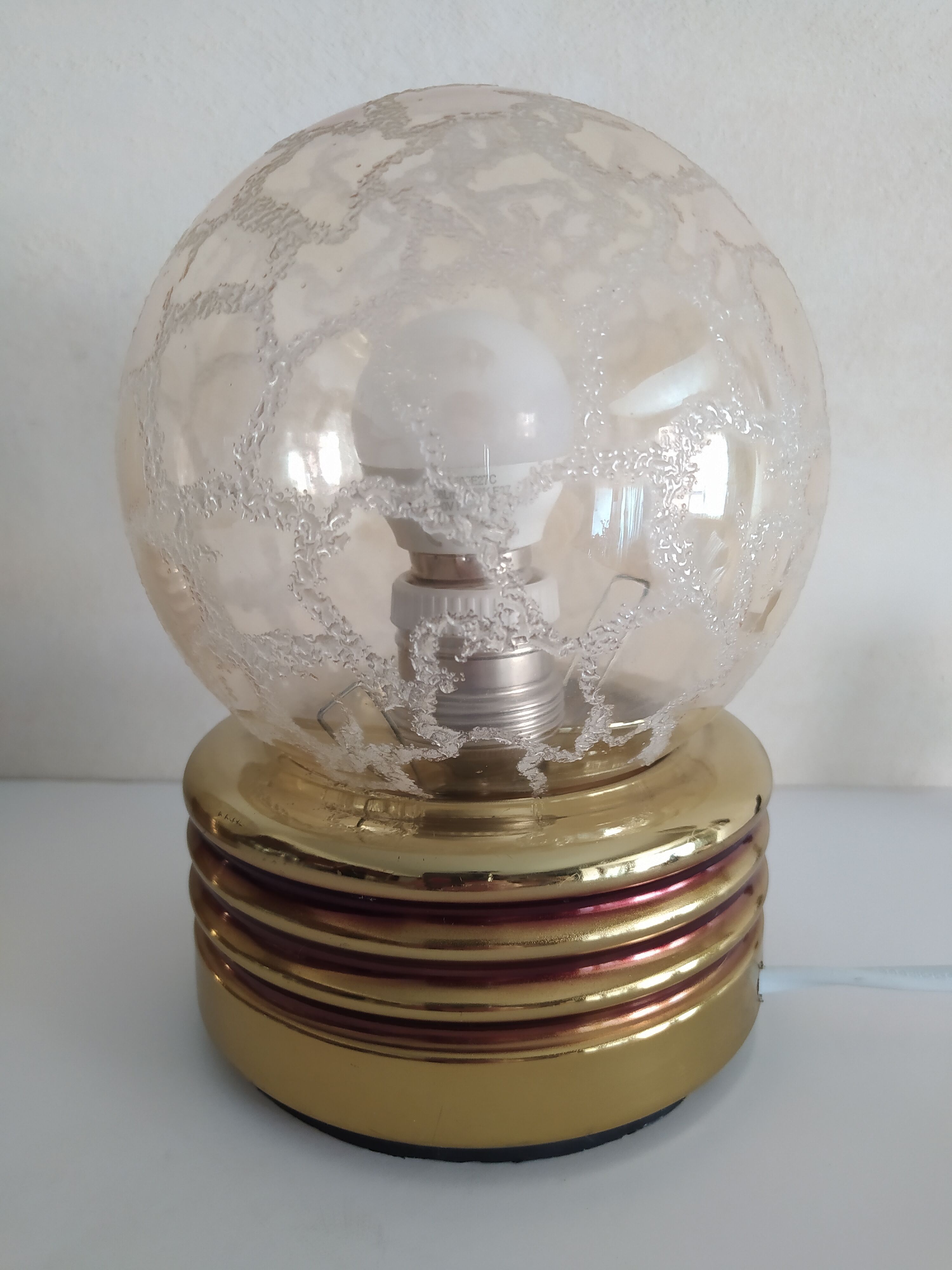 Pair of golden bedside lamps