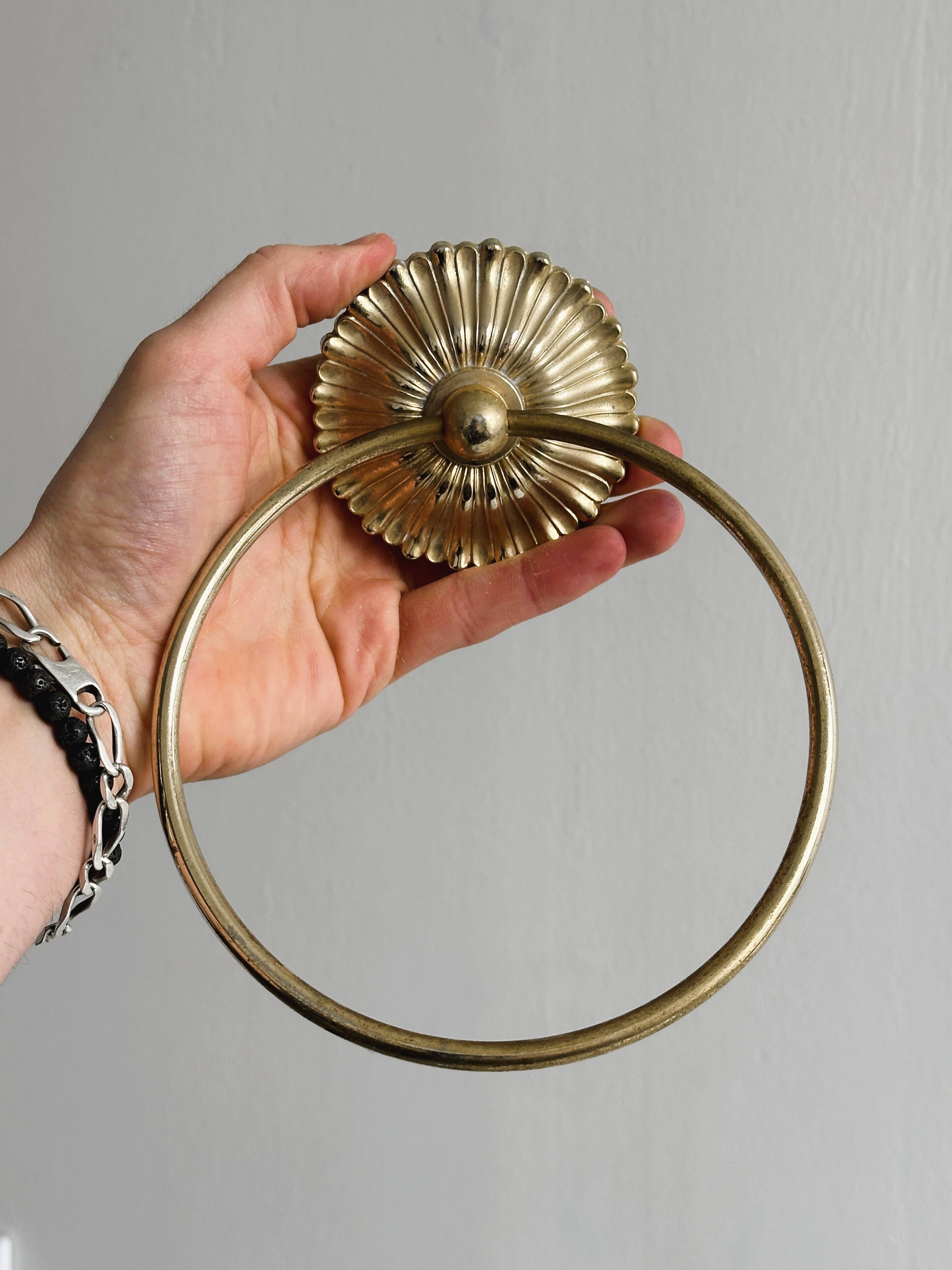 Gold metal bathroom accessories