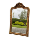 Louis XV Style Mirror In Stuccoed And Gilded Wood Circa 1880, Beveled Glass