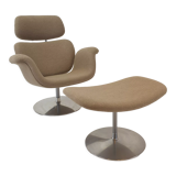 Fauteuil tulipe et pouf par Pierre Paulin pour Artifort, années 1980