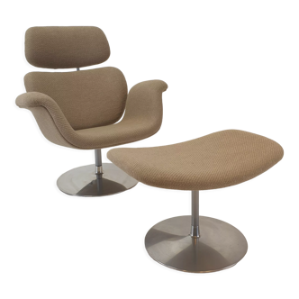 Big Tulip Chair and Ottoman by Pierre Paulin for Artifort, 1980s